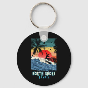 North Shore Hawaii Beach Surfing Vintage Retro Pal Key Ring