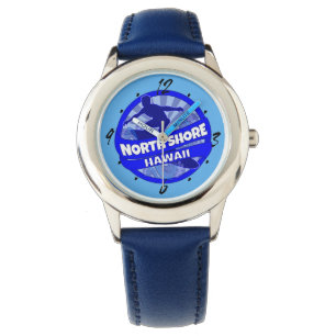 North Shore Hawaii blue surfer logo wrist watch