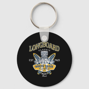 North Shore Hawaii Surfing Team Tee Longboard Clic Key Ring