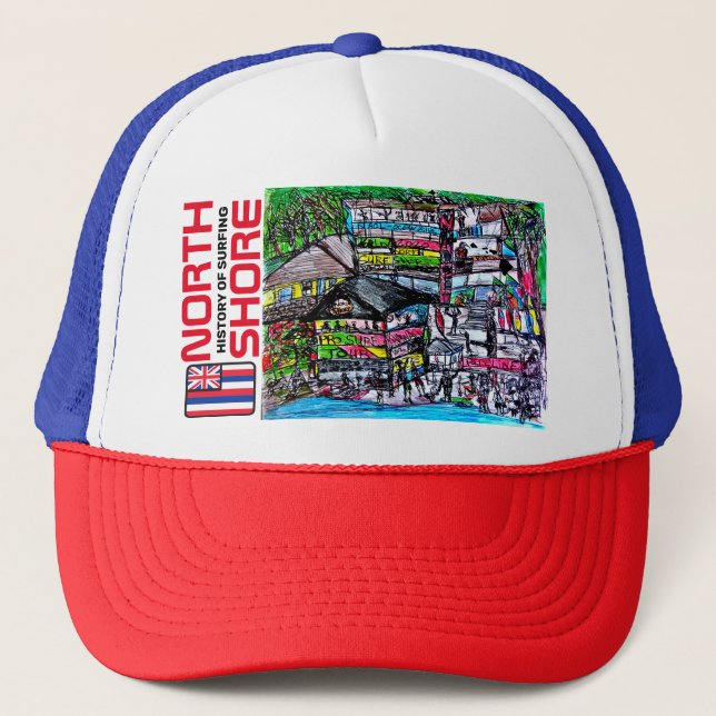 NORTH SHORE HISTORY OF SURFING PIPELINE TRUCKER HAT (Front)