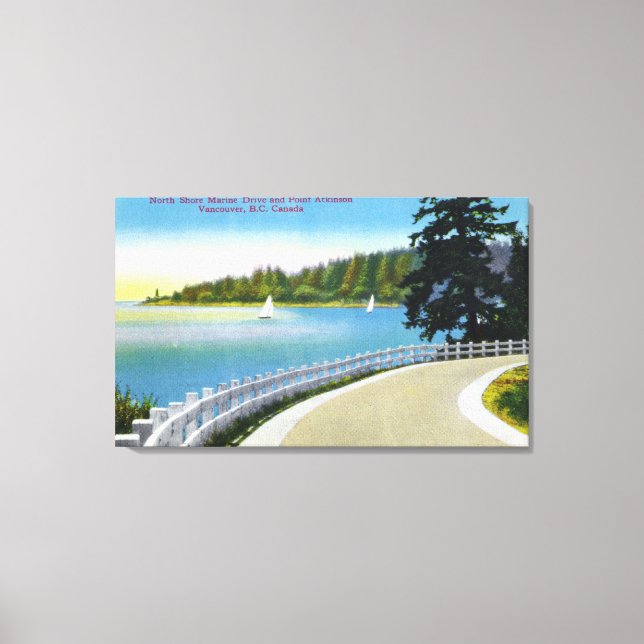 North Shore Marine Drive View of Point Atkinson Canvas Print (Front)