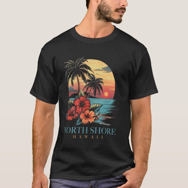 North Shore Oahu Hawaii Aloha Hawaiian Surf Surfer T-Shirt (Front)