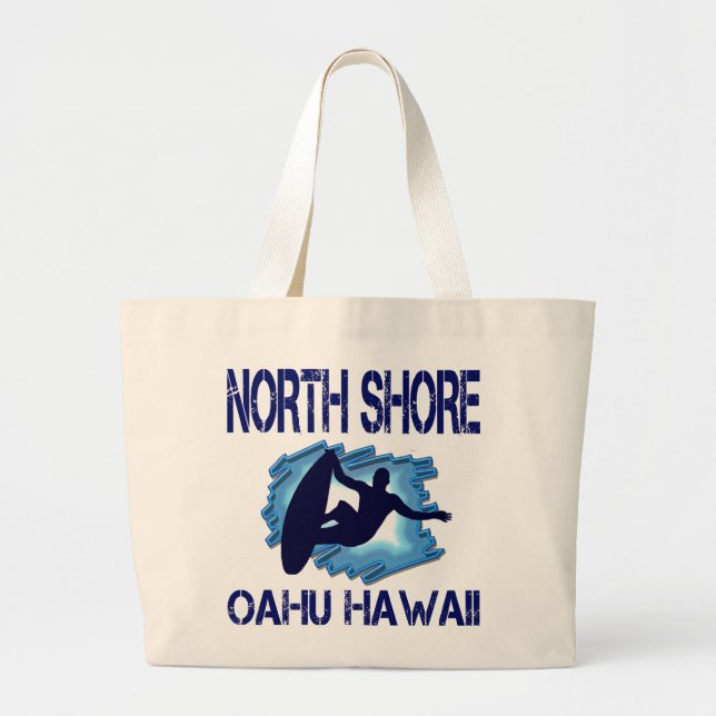 NORTH SHORE, OAHU, HAWAII LARGE TOTE BAG (Front)