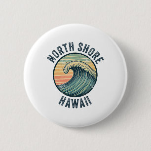 North Shore Oahu Hawaii Souvenir Surfing Hawaiian 6 Cm Round Badge