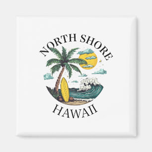 North Shore Oahu Hawaii Souvenir Surfing Hawaiian Magnet