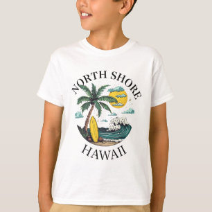 North Shore Oahu Hawaii Souvenir Surfing Hawaiian  T-Shirt