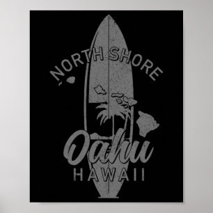 North Shore Oahu Hawaii Surf Board Surfing Surfer  Poster