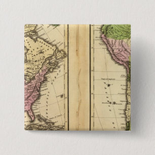 North & South America 15 Cm Square Badge