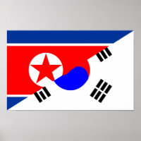north south korea half flag country symbol
