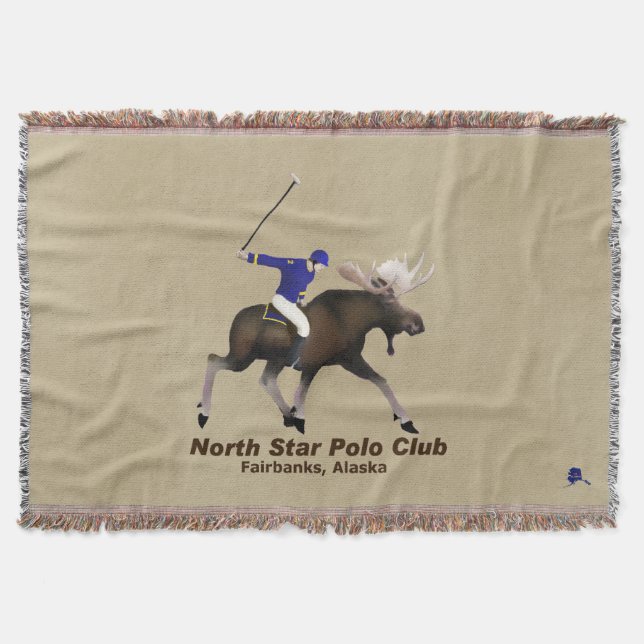 North Star (Moose) Polo Club Throw Blanket (Front)