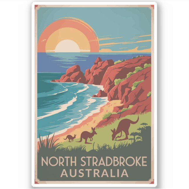 North Stradbroke Island Kangaroos Illustration (Front)
