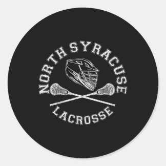North Syracuse Lacrosse Vintage Distressed Retro L Classic Round Sticker
