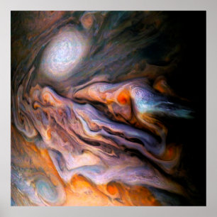 North Temperate Belt Jupiter Swirling Clouds Poster