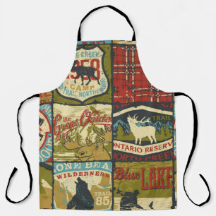 North territories adventure sign and symbol patchw apron