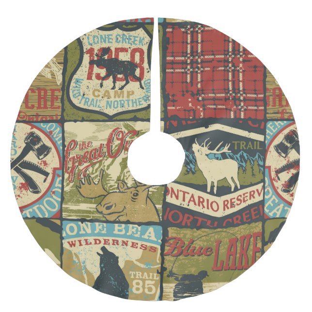 North Territories Adventure: Symbolic Patchwork Brushed Polyester Tree Skirt (Front)