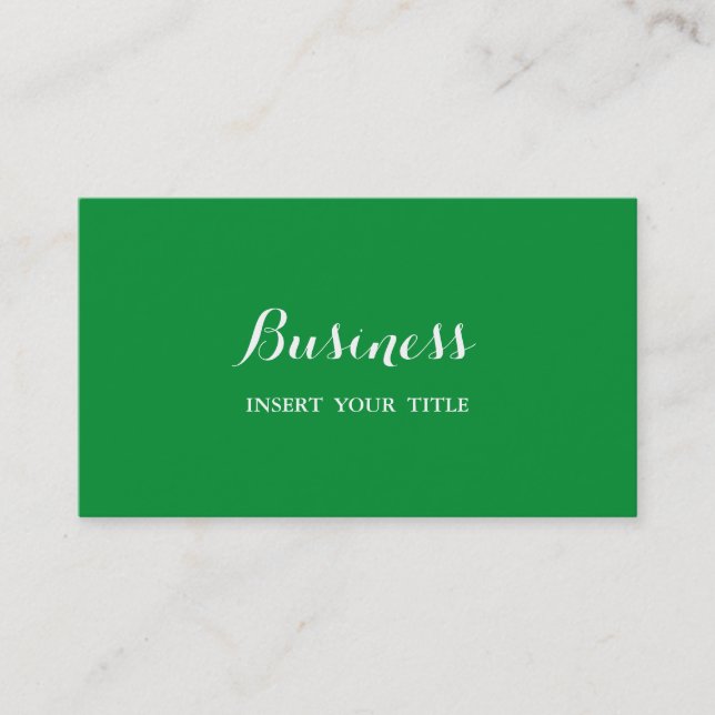 North Texas Green Minimalist Trendy Calligraphic Business Card (Front)
