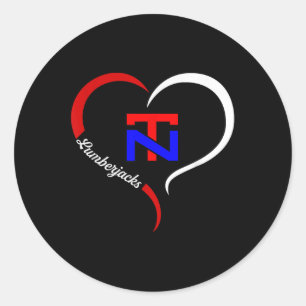 North Tonawanda Lumberjacks Logo Half Heart Classic Round Sticker