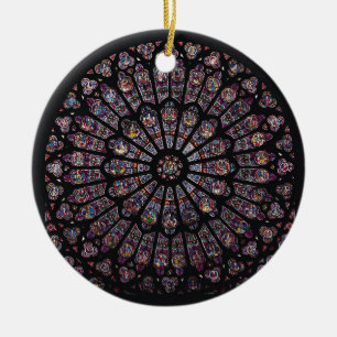 North transept rose window depicting the Virgin an Ceramic Tree Decoration