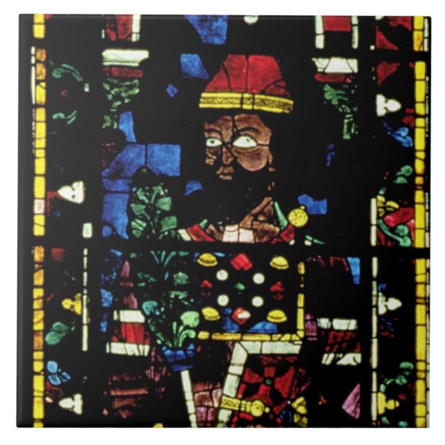 North transept windows; rose depicts the Old Testa Tile (Front)