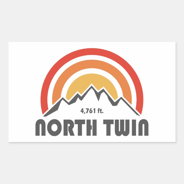 North Twin Mountain New Hampshire Rectangular Sticker (Front)