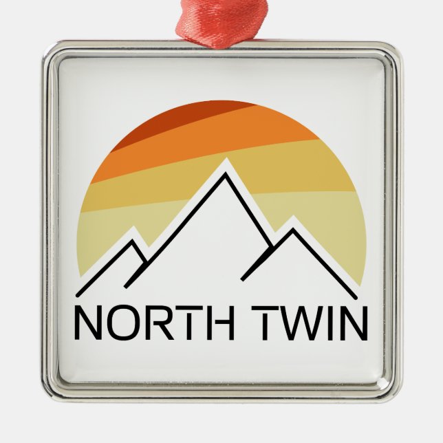 North Twin Mountain New Hampshire Retro Metal Tree Decoration (Front)
