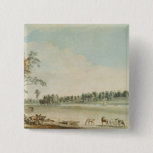 North West View of Wakefield Lodge in Whittlebury 15 Cm Square Badge