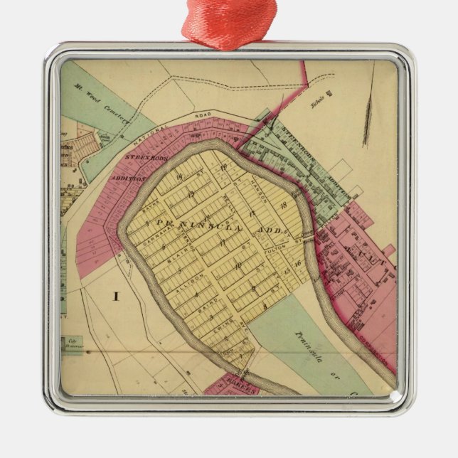 North Wheeling Metal Tree Decoration (Front)