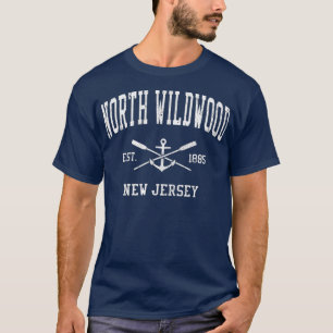 North Wildwood NJ Vintage Crossed Oars  Boat T-Shirt