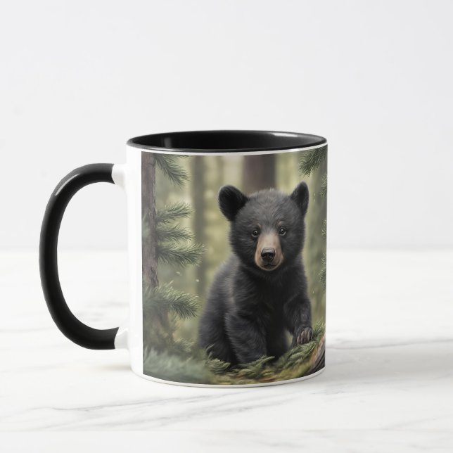 North Woods Little Black Bear Cub Mug (Left)