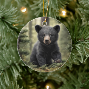 North Woods Little Black Bear Cub Ornament