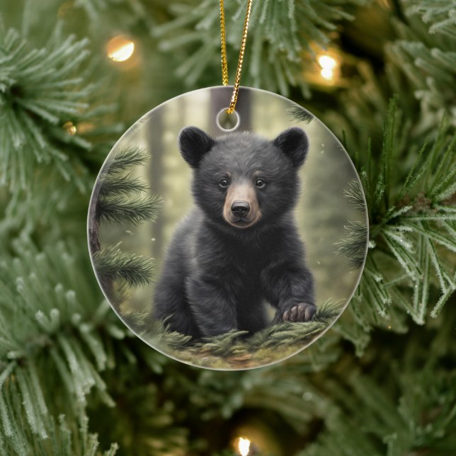 North Woods  Little Black Bear Cub Ornament (Tree)