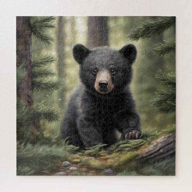 North Woods Little Black Bear Cub Puzzle (Vertical)