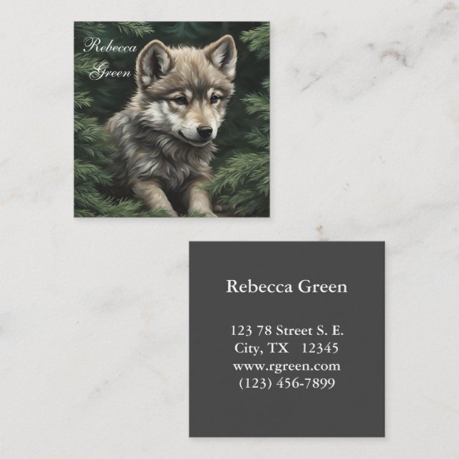 North Woods Wolf Cub Business Card (Front/Back)