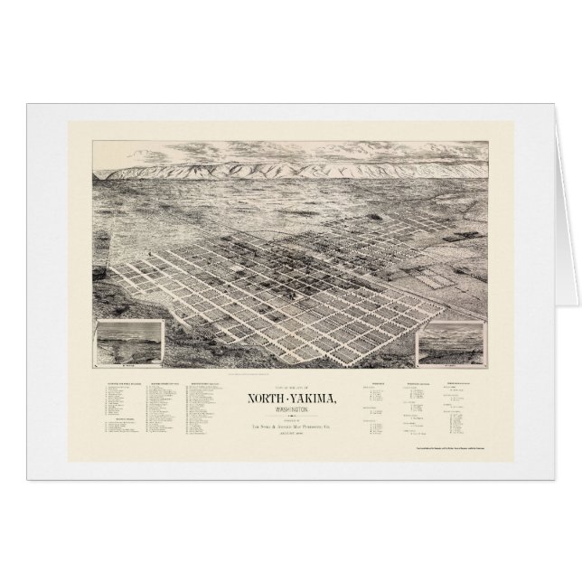 North Yakima, WA Panoramic Map - 1889 (Front Horizontal)