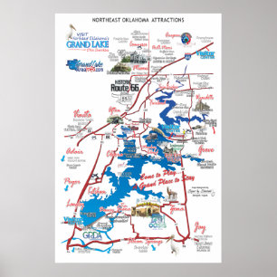 northeast OK attractions map Poster