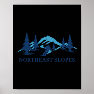 Northeast Slopes Vermont Ski Resort Skiing Skier Poster