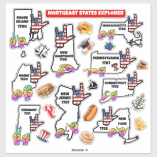 Northeast States – Learn with ASL & Fun Icons