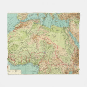 Northern Africa with shipping routes Fleece Blanket