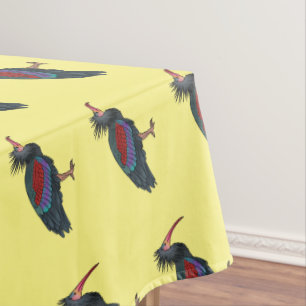 Northern bald ibis bird cartoon illustration tablecloth