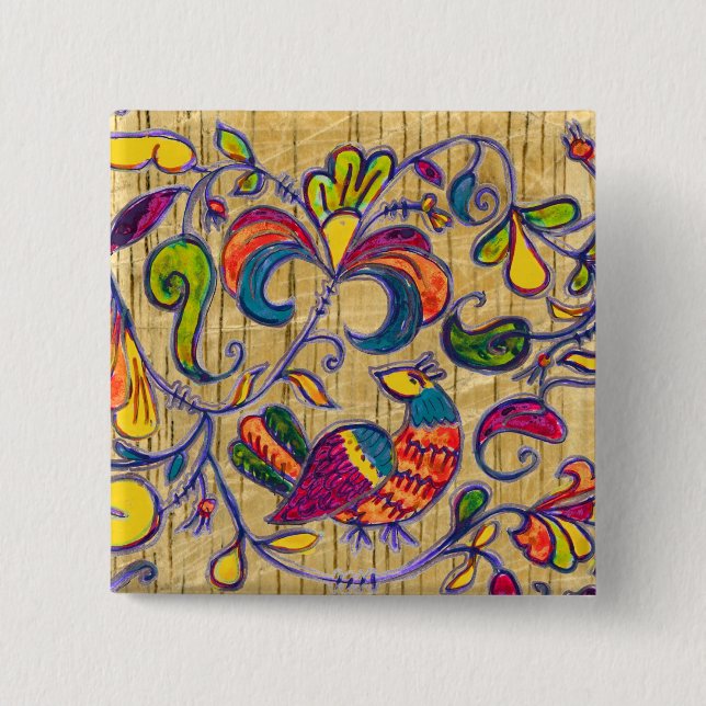 Northern Bird from Russia 15 Cm Square Badge (Front)