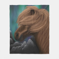 Northern Breeze: Icelandic Horse in Midnight Gust