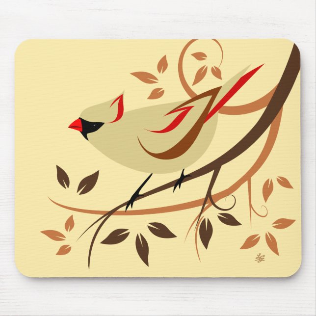 Northern Cardinal Art Mousepads (Front)
