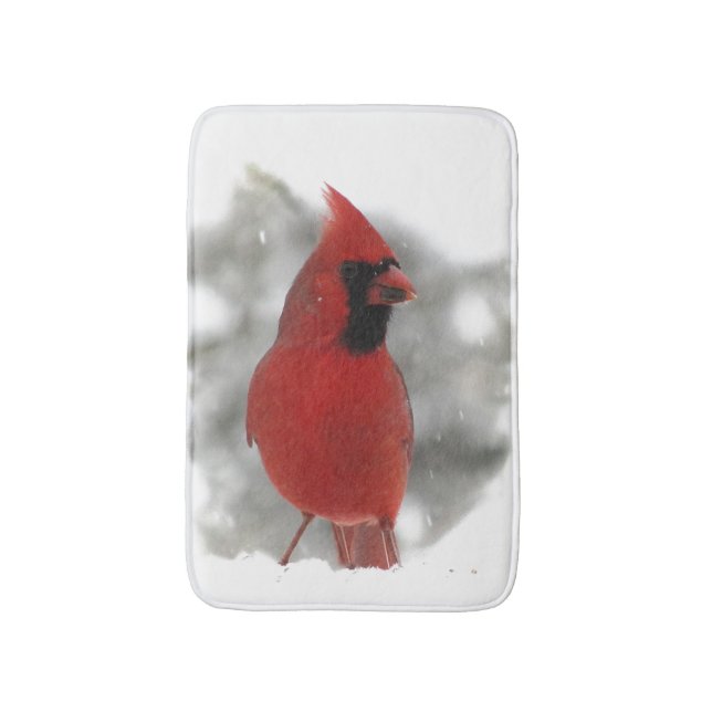Northern Cardinal Bird Bath Mats (Front Vertical)