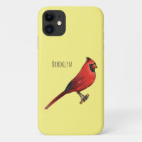 Northern cardinal bird cartoon illustration