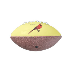 Northern cardinal bird cartoon illustration football