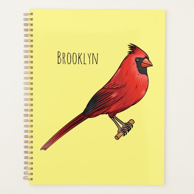 Northern cardinal bird cartoon illustration  planner (Front)