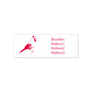 Northern cardinal bird cartoon illustration  self-inking stamp