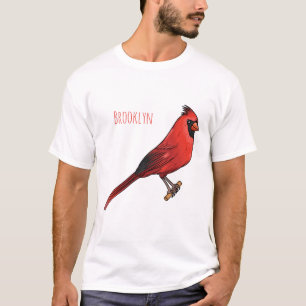 Northern cardinal bird cartoon illustration T-Shirt