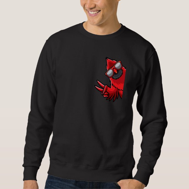 Northern Cardinal Bird Red Cardinal From Side  1 Sweatshirt (Front)