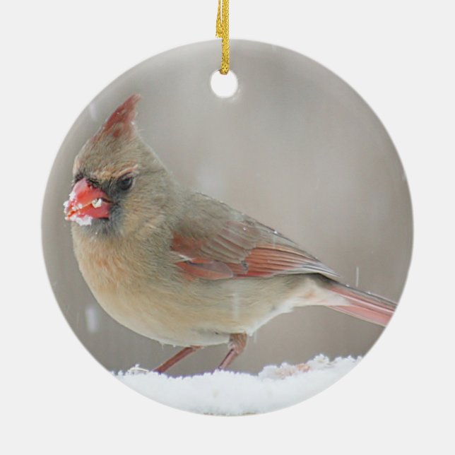 Northern Cardinal Ceramic Tree Decoration (Back)